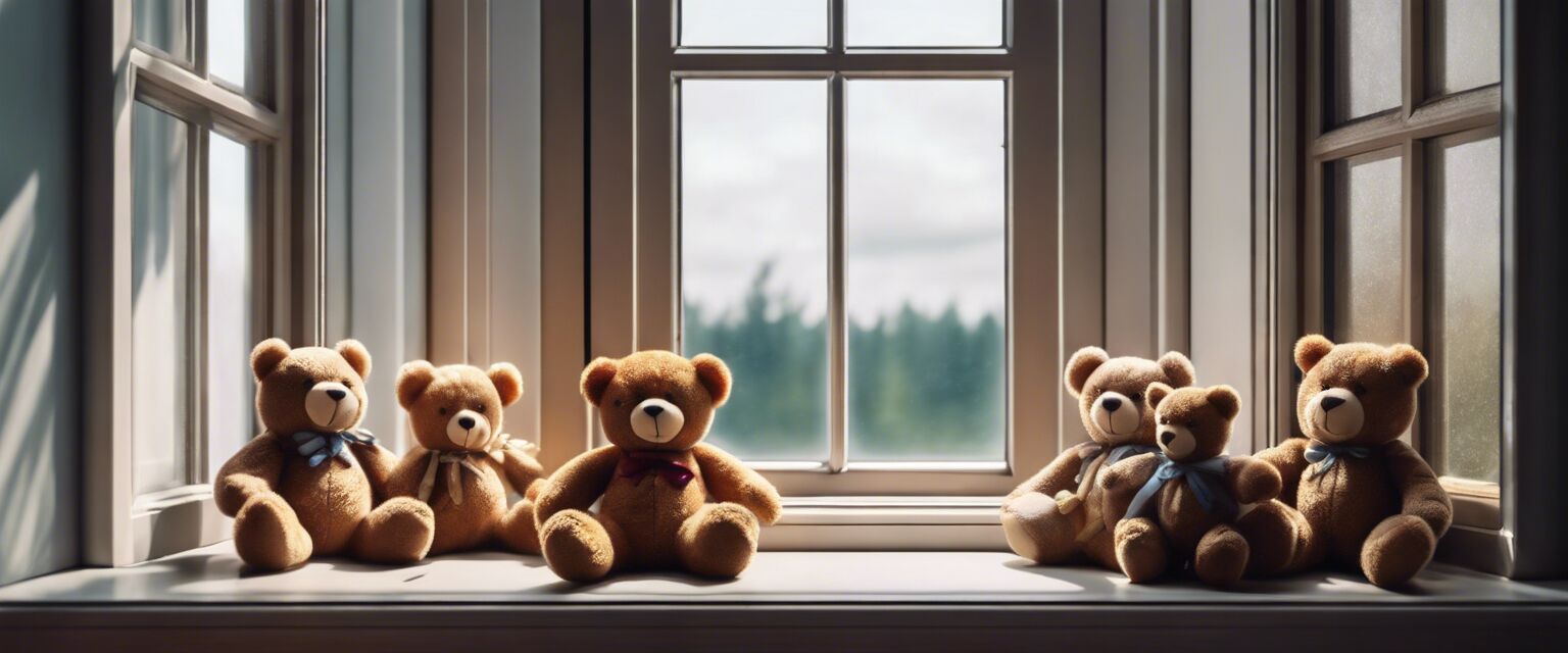 Teddy Bears in Window Image